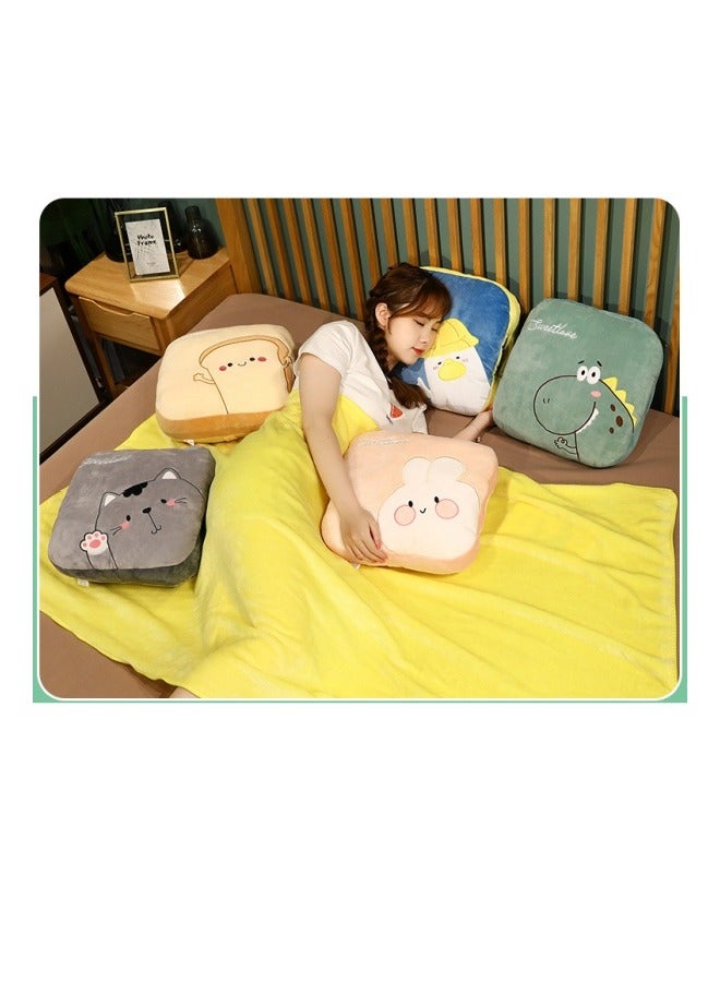 MIXDE 15 Stuffed Dinosaur Travel Blanket and Pillow Set,3 In 1 Plush Stuffed Hugging Pillow With Pillow Blanket For Kids Gift Travel Airplane Train Bed Office Nap  - Image 2
