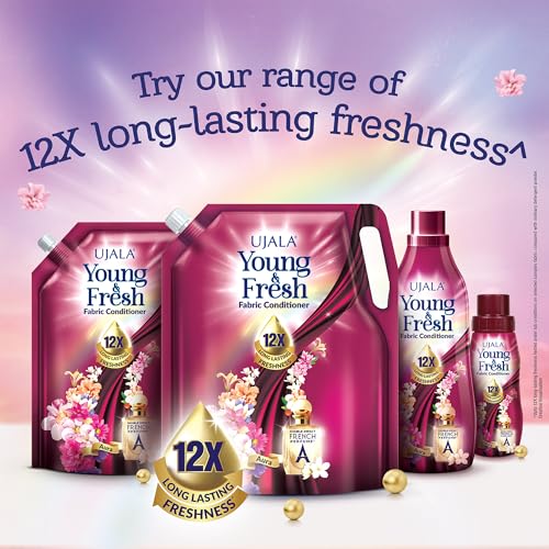 UJALA Young & Fresh Fabric Conditioner - 2L Pouch [ Aura ] | After Wash Fabric Conditioner with Long-Lasting Fragrance | Powered with French Perfume | Suitable for Bucket Wash and Machine Wash,Liquid - Image 3
