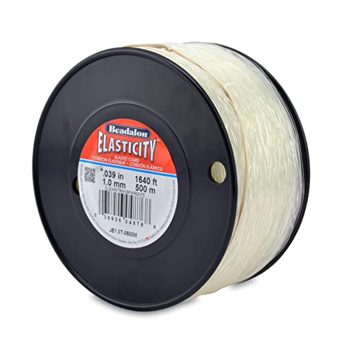 Beadalon Elasticity Stretch Cord Elastic Cord Clear LatexFree Rubber 10 mm 500 m Spool for Bulk Jewelry Making - Image 1