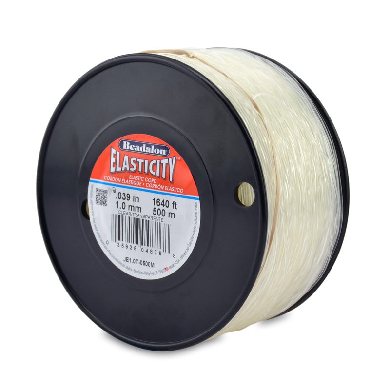 Beadalon Elasticity Stretch Cord Elastic Cord Clear LatexFree Rubber 10 mm 500 m Spool for Bulk Jewelry Making - Image 2