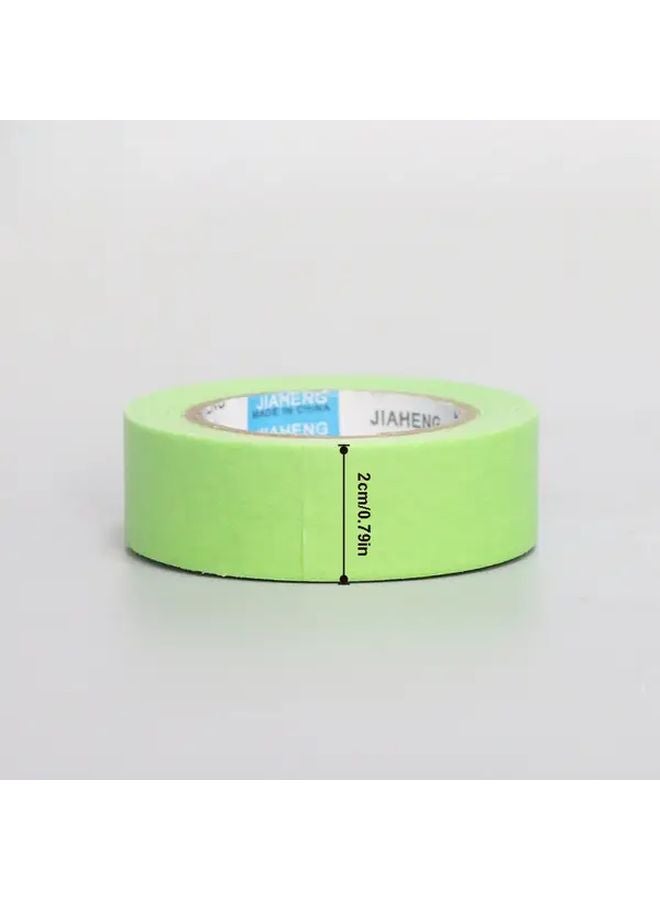 2 Rolls 20mm Wide Low Tack Green Paper Masking Tape No Residue Removable - Image 1