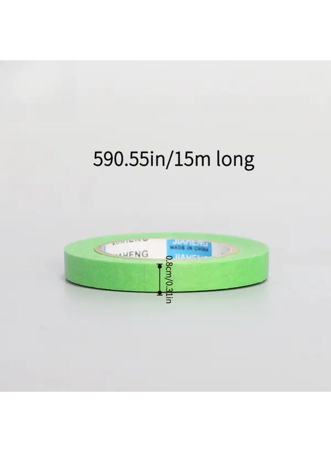 2 Rolls 20mm Wide Low Tack Green Paper Masking Tape No Residue Removable - Image 4