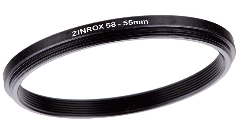 ZINROX® 58-55mm Step Down Lens Filter Adapter Ring, Set of 1 Piece - Size : 58mm to 55mm Stepping Ring - Image 1