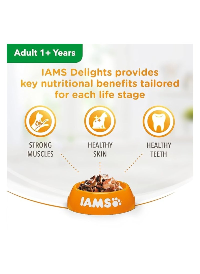 Iams - Delights Complete Wet Cat Food Land & Sea Collection 85G X 12 - Image 1