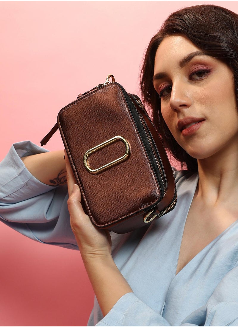 Haute Sauce The Block Box Sling Bag - Chocolate Brown  - Image 3