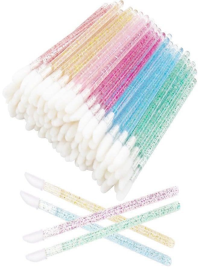 Mekupeu 300 Pieces Disposable Lip Brushes Premium Lipstick Gloss Wands Applicator Makeup Tool Kits (Mixed 6 color) - Image 1