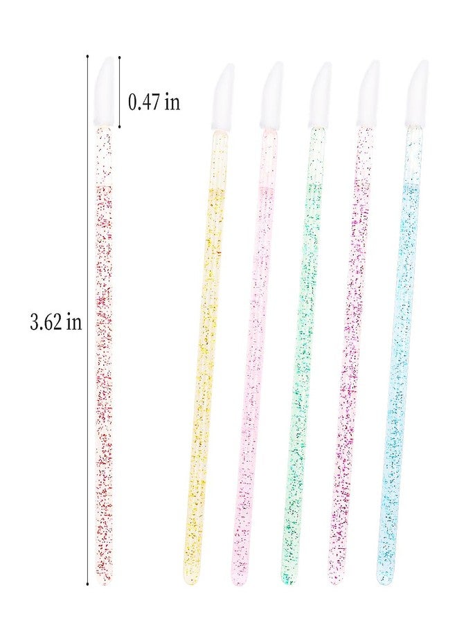 Mekupeu 300 Pieces Disposable Lip Brushes Premium Lipstick Gloss Wands Applicator Makeup Tool Kits (Mixed 6 color) - Image 2