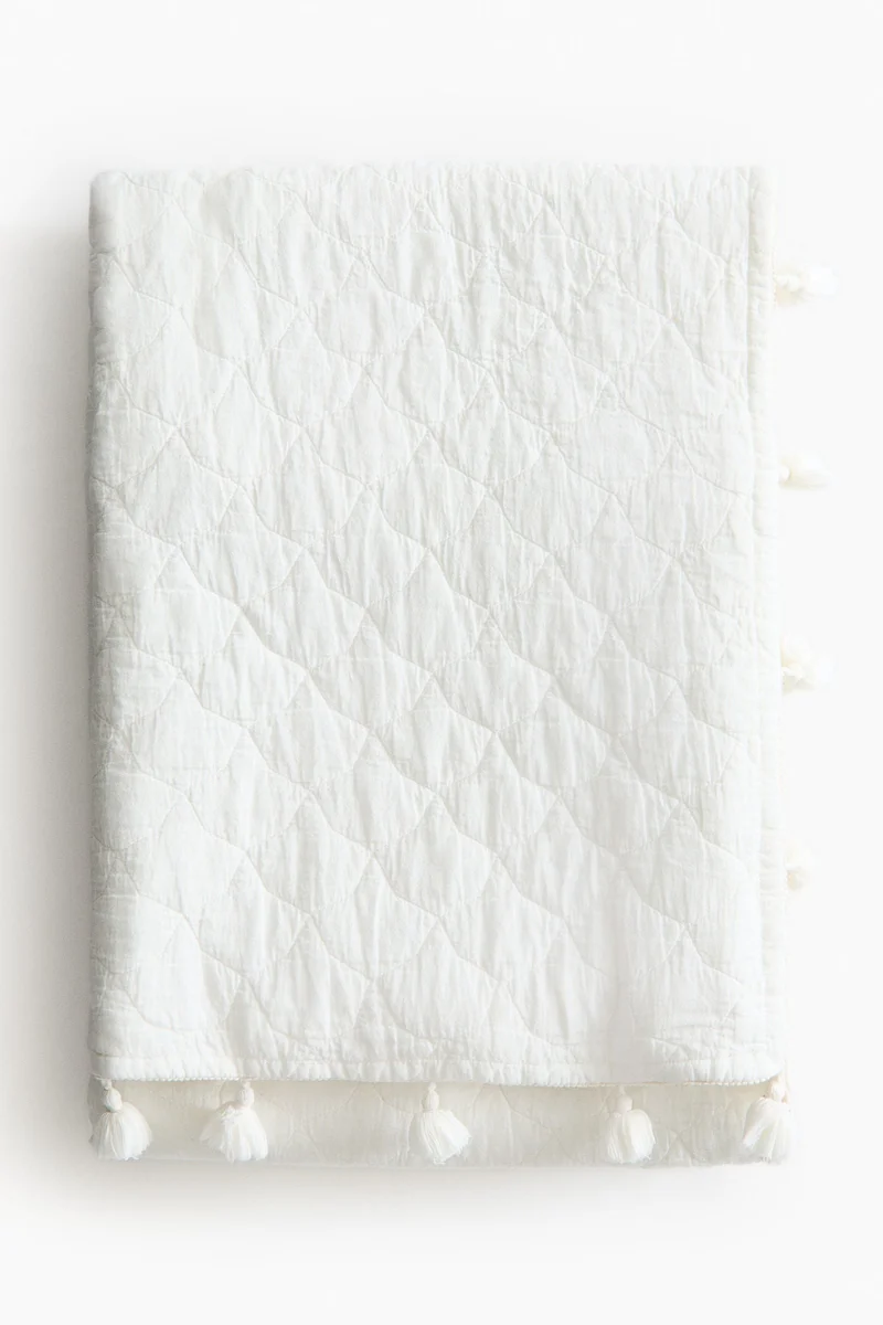 اتش اند ام مفرش سرير من القطن المبطن