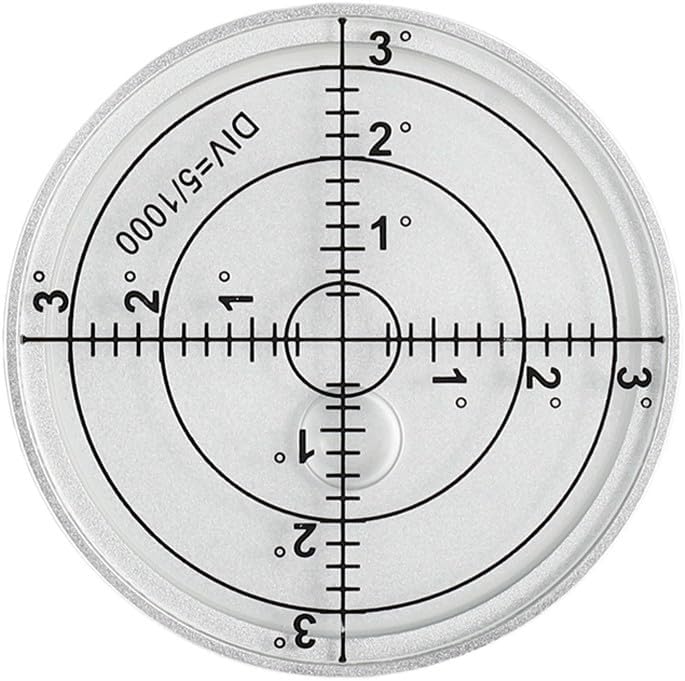 مستوى الفقاعة الأفقي من الفولاذ المقاوم للصدأ 60 مم قطر أداة التسوية الدائرية باللونين الأسود والفضي - Image 2