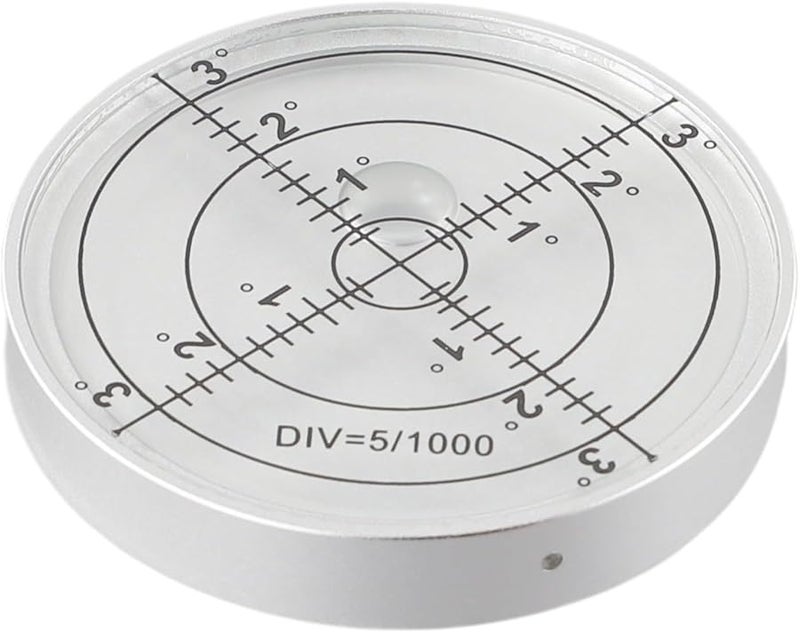 مستوى الفقاعة الأفقي من الفولاذ المقاوم للصدأ 60 مم قطر أداة التسوية الدائرية باللونين الأسود والفضي - Image 4