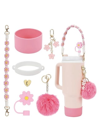 7pcs Cup Accessories for Set Including 1 Pcs Water Bottle Handle Strap 1 Pcs Siliocne Cup Boot 1 Pcs Siliocne Straw Cover, 2 Pcs Charms for Cup 40oz & 30oz Tumbler (Pink) - pzsku/Z1FA89CF2ED6457B8F4C7Z/45/_/1727315857/f6c06687-3056-48de-917c-b0de3bfdc890
