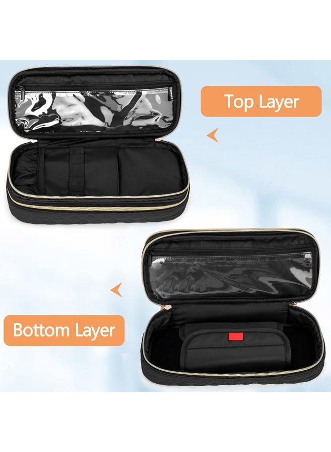 Damero Double Layer Stethoscope Case Compatible with 3M Littmann/ADC/Omron Stethoscope, Stethoscope Carrying Case Travel Bag for Nurse Accessories, Black - Image 4