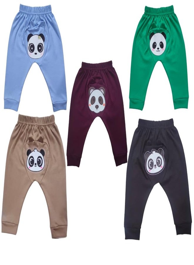 RCW Kids Baby Pants Cotton Pants Emoji Print Soft Lower Payjama Leggings Regular Fit Bottom Ribs Comfortable Sleepwear Toodler Lounge Pant Pant for Boys & Girls (Pack of 5) (2-3 Year) Multicolour - Image 1