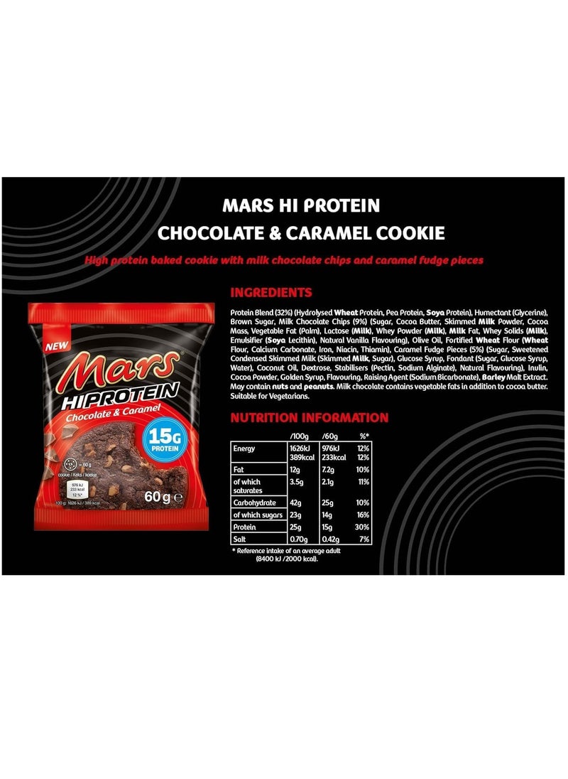 Mars Mars Hi Protein Chocolate and Caramel Cookies 60g Pack of 12  - Image 4