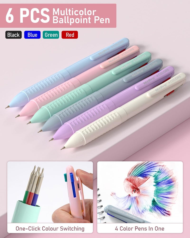 Nicpro 78 PCS Aesthetic School Supplies with Cute Pen Case, 12 Pastel Highlighters, 12 Color & Black Ink Gel Pens, 10 Mechanical Pencils 0.5, 0.7, 0.9, 2.0 mm, 6 Multicolor Pen for Student Stationary - Image 5