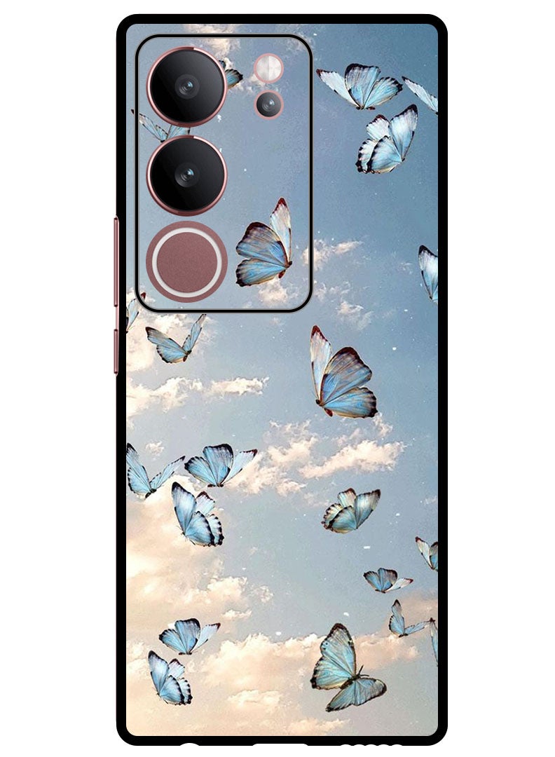 Theodor غطاء واقي مضاد للخدش ومقاوم للصدمات لجهاز Vivo S17 - S17 Pro بتصميم فراشة في السماء - Image 1