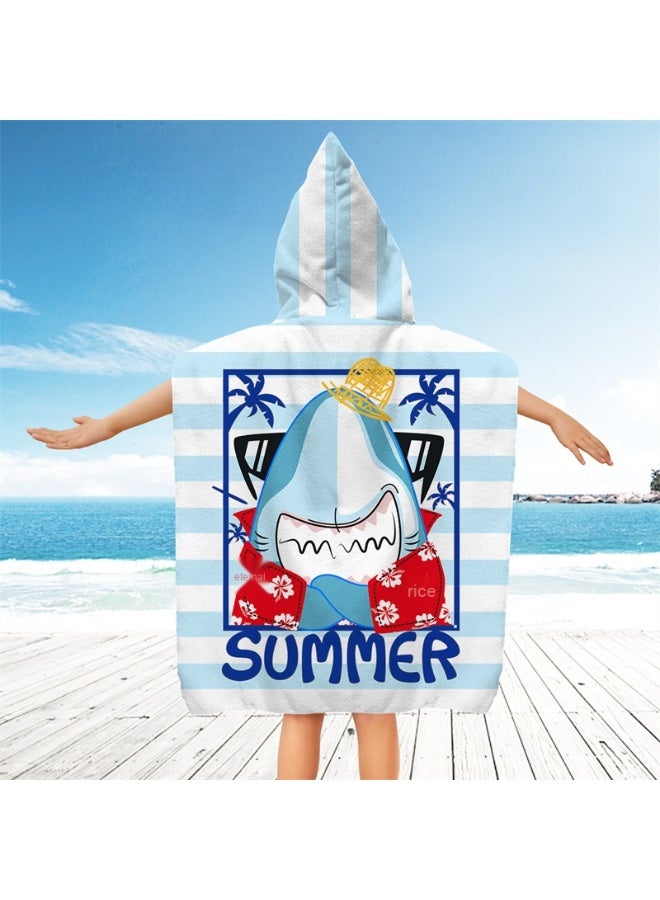 NIBEMINENT Kids Hooded Towel Cape - Microfiber Swim & Beach Bathrobe, Super Absorbent & Quick-Dry Towel for Children (60x60cm)  - Image 1