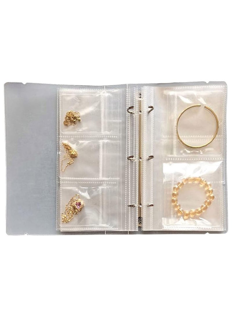 GGOOT Transparent Jewellery Storage Book - Jewelry Storage Book - Earring Holder Organizer Album with 50 Thicken PVC Bags, Travel Jewellery Earrings Storage Display Booklet Case Box (100 Card Slots)  - Image 1