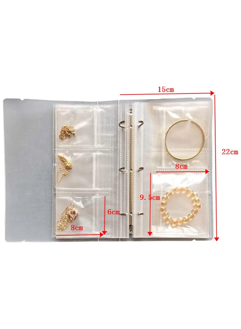 GGOOT Transparent Jewellery Storage Book - Jewelry Storage Book - Earring Holder Organizer Album with 50 Thicken PVC Bags, Travel Jewellery Earrings Storage Display Booklet Case Box (100 Card Slots)  - Image 5
