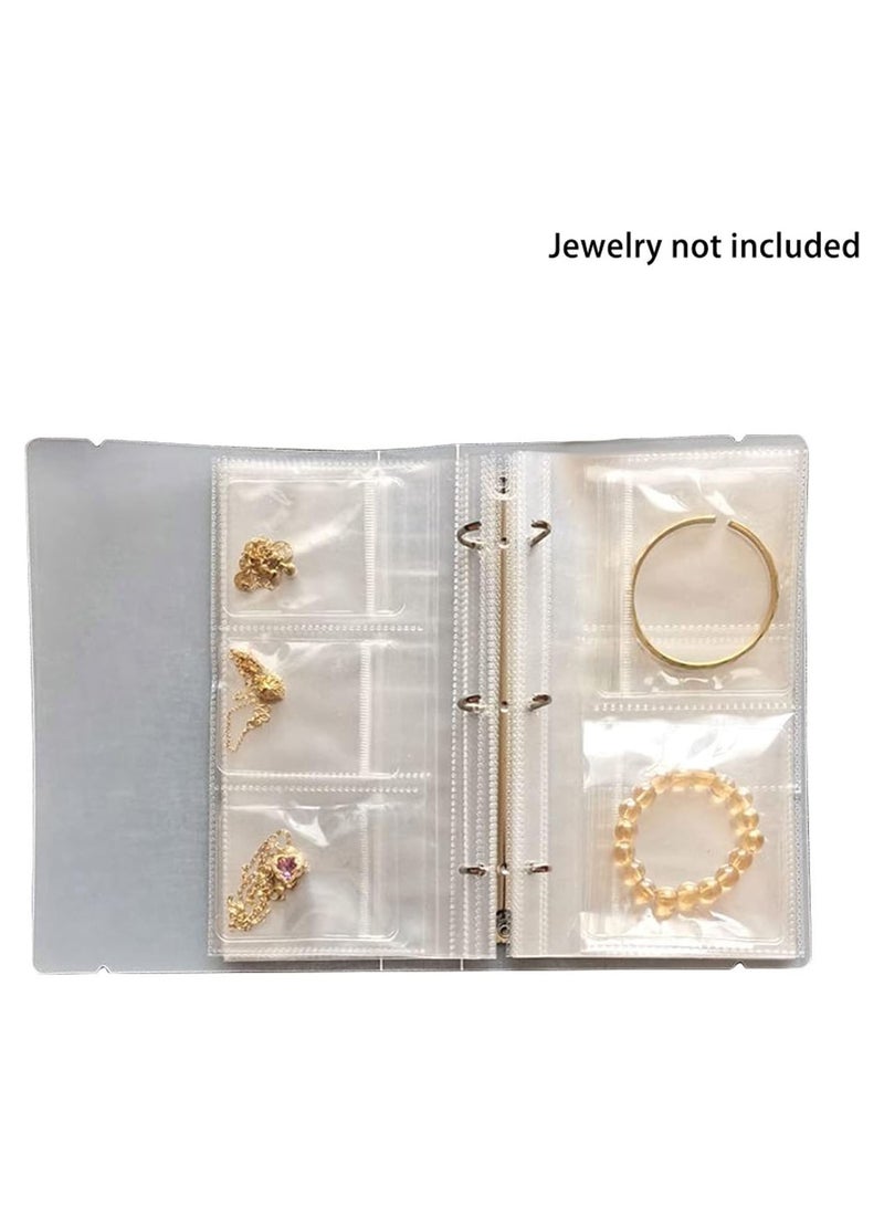 GGOOT Transparent Jewellery Storage Book - Jewelry Storage Book - Earring Holder Organizer Album with 50 Thicken PVC Bags, Travel Jewellery Earrings Storage Display Booklet Case Box (100 Card Slots)  - Image 4