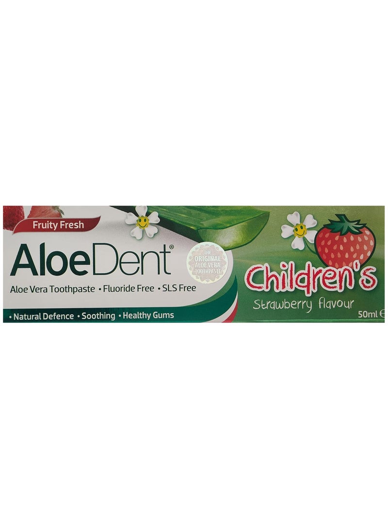 AloeDent Fluoride Free Strawberry Child Toothpaste 50grams - Image 3