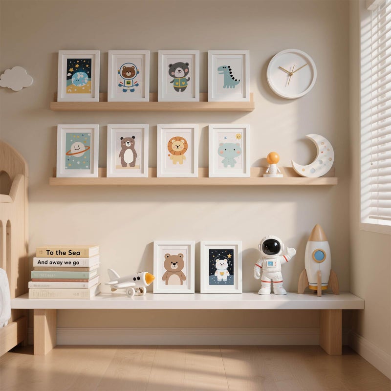 HappyHapi 5x7 Picture Frames Set of 10, White Picture Frames Display Pictures 4x6 with Mat or 5x7 Without, Tabletop or Wall Display, Multi Photo Frames Collage (White) - Image 2