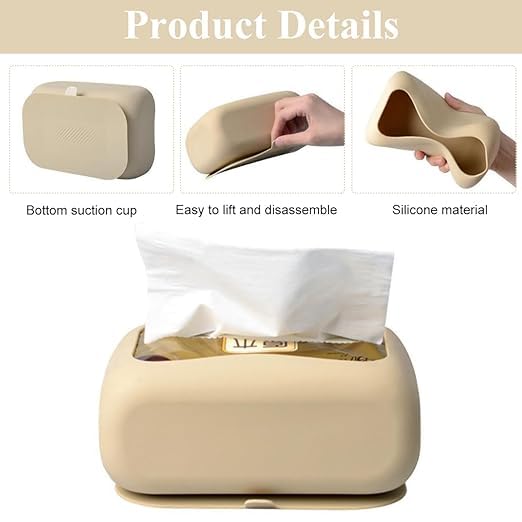 BOTIST Silicone Suction Tissue Box Wall Mounted Tissue Box - Image 3