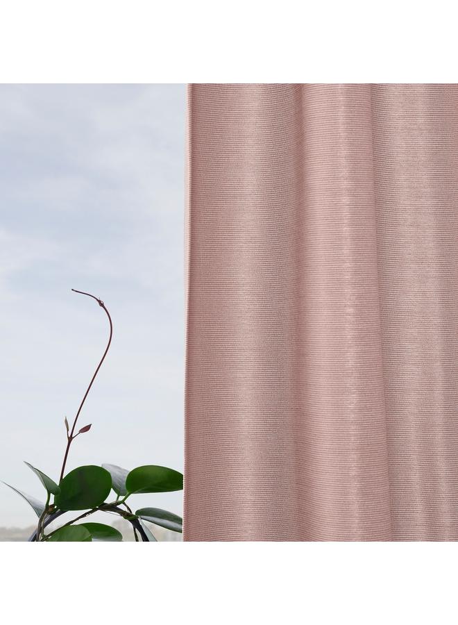 زبون ستائر تعتيم الغرفة، زوج واحد، مع شريط رأسي/وردي، 145x300 سم - Image 4