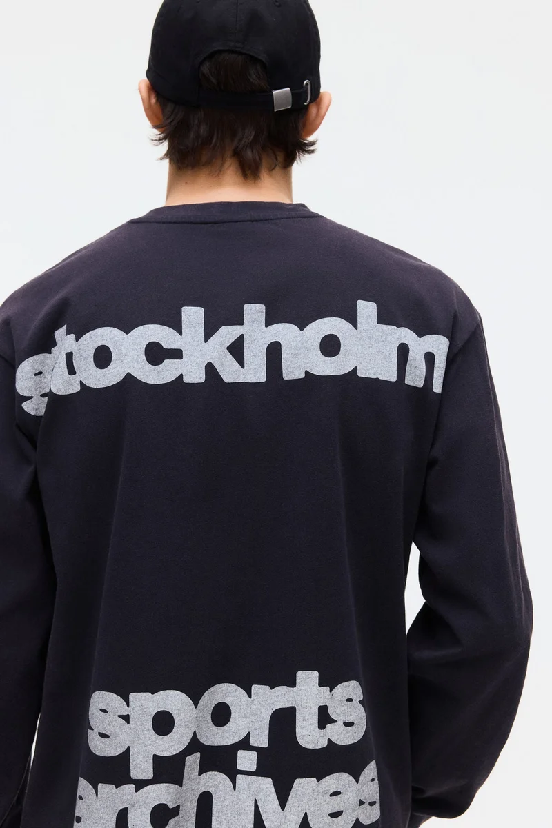 H&M  Loose Fit Printed long-sleeved top for Men | Best Price UAE