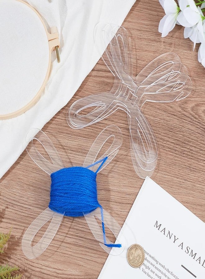 BENECREAT 4Pcs Large Yarn Bobbins, Clear Acrylic Yarn Winder Cross Stitch Bobbin Organizer Thread Knitting Sewing Crochet Weave Winder Tool for Knitting Sewing, 5.9x5.9inch - Image 5