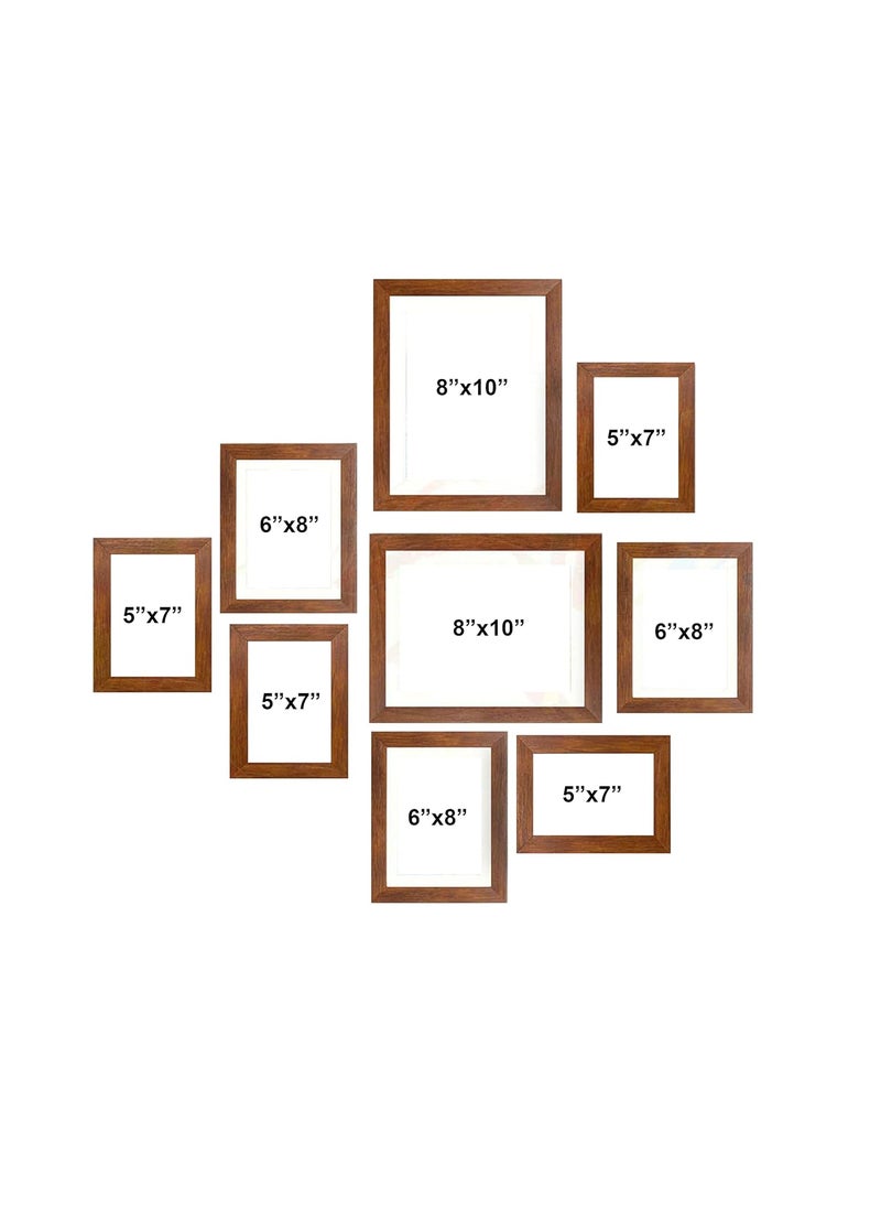 Art Street Art Street - Wall Essential photo frame set of 9 Brown Wall photo frame (Mix Size) 4 units 5x7, 3 units 6x8, 2 units 8x10  - Image 3