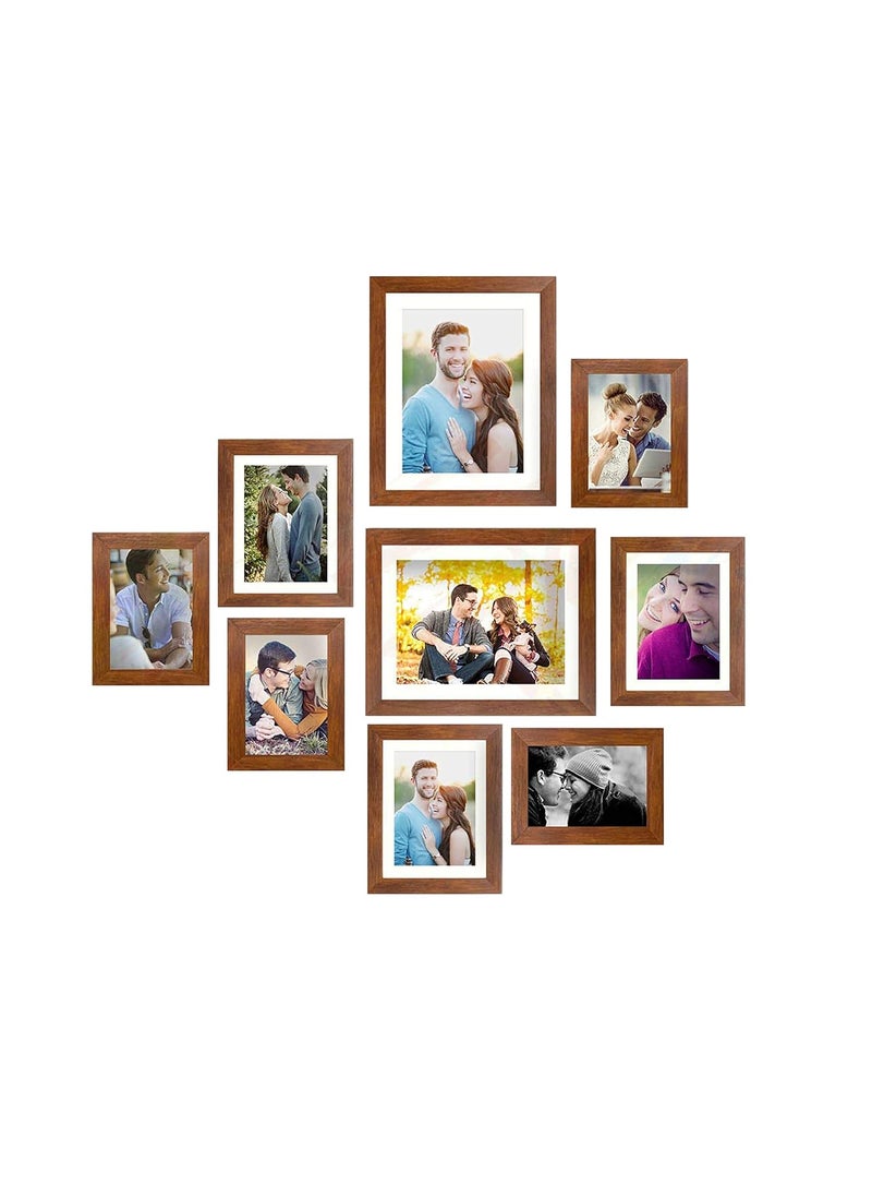 Art Street Art Street - Wall Essential photo frame set of 9 Brown Wall photo frame (Mix Size) 4 units 5x7, 3 units 6x8, 2 units 8x10  - Image 2
