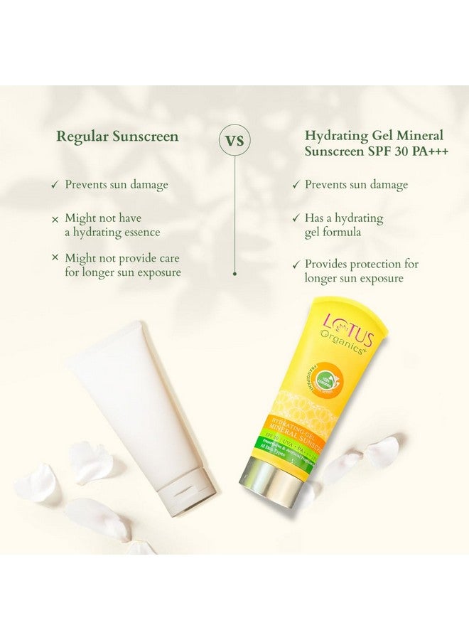Lotus Organics+ Hydrating Gel Mineral Sunscreen | No White Cast | Fast Absorbing | Certified Organic | Spf 30 | Pa+++ | Sulphate & Paraben Free | All Skin Types | 100G  - Image 5
