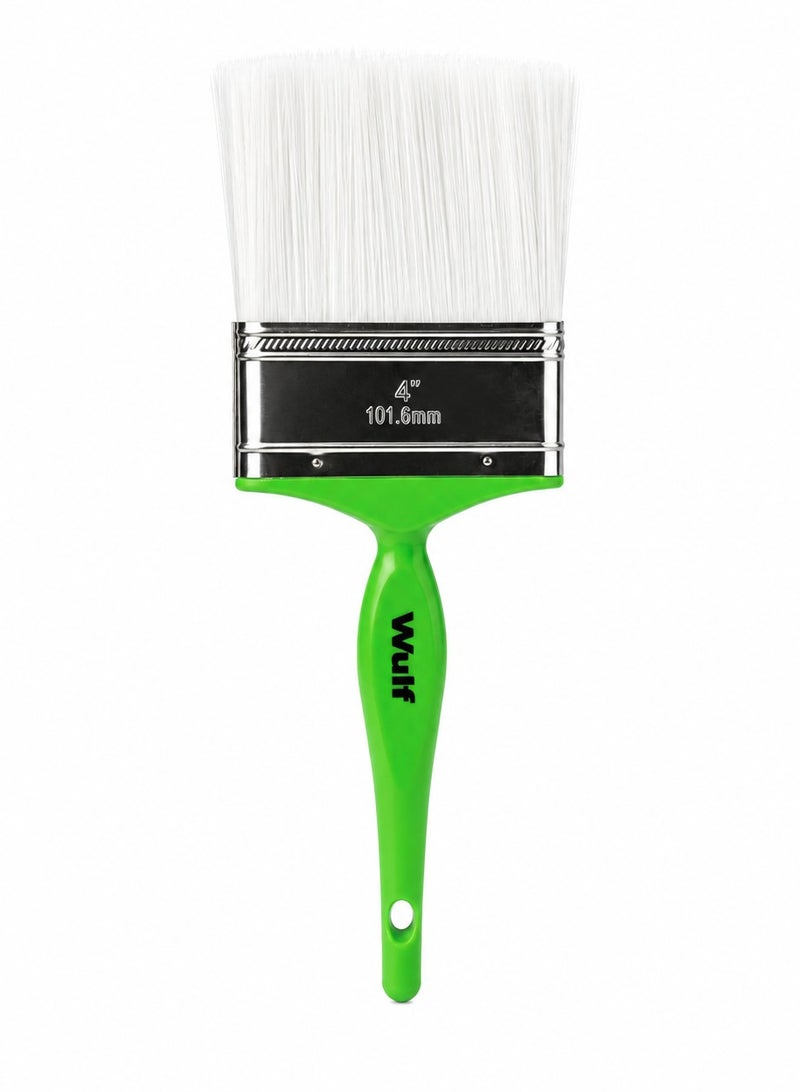 WULF 4-Inch Professional Paint Brush for Wall Painting, Wood Stain & Varnish with Durable Bristles and Ergonomic Handle for Home DIY Decoration & Industrial Painting - Image 1