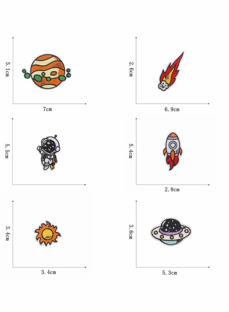 Iron on Patches, 22 Pcs Astronaut Space Planets Patch Embroidered Sew On Patches Set, Decoration Appliques Stickers for Clothing, Jackets, Backpack, Caps, Jeans, Repair The Hole Stick