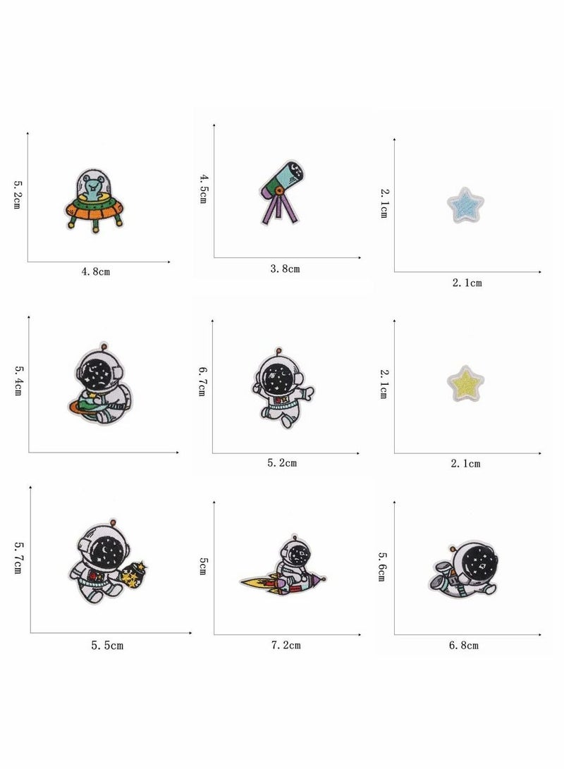 Iron on Patches, 22 Pcs Astronaut Space Planets Patch Embroidered Sew On Patches Set, Decoration Appliques Stickers for Clothing, Jackets, Backpack, Caps, Jeans, Repair The Hole Stick