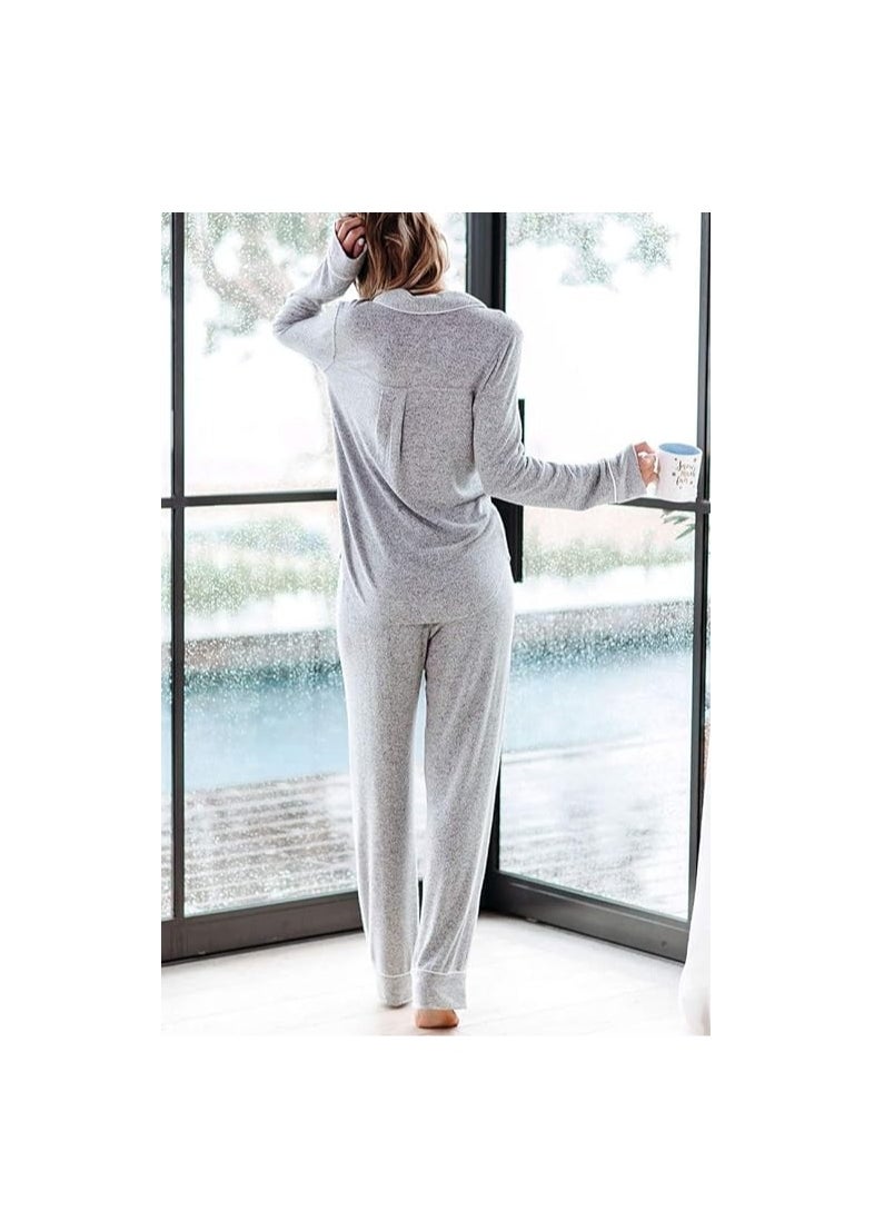 Generic - Women's Pajama Sets Long Sleeve Button Down Sleepwear Nightwear Soft Pjs Lounge Sets - Image 1
