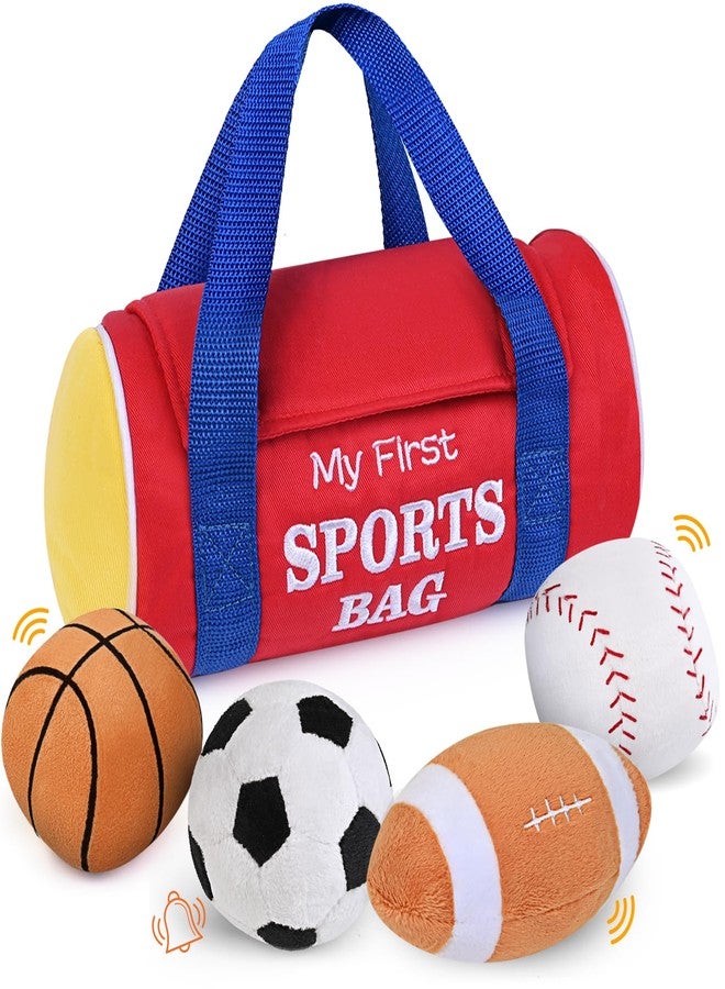 KIZZYEA My First Sports Bag Baby Toys Plush Sensory Ball Set for Babies 0-12 Months - Image 1