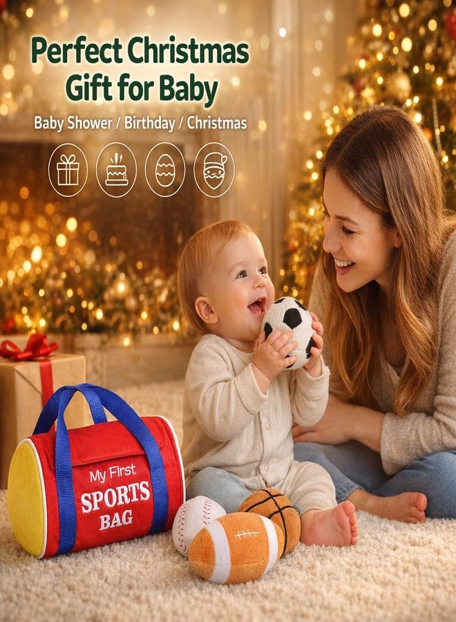 KIZZYEA My First Sports Bag Baby Toys Plush Sensory Ball Set for Babies 0-12 Months - Image 2