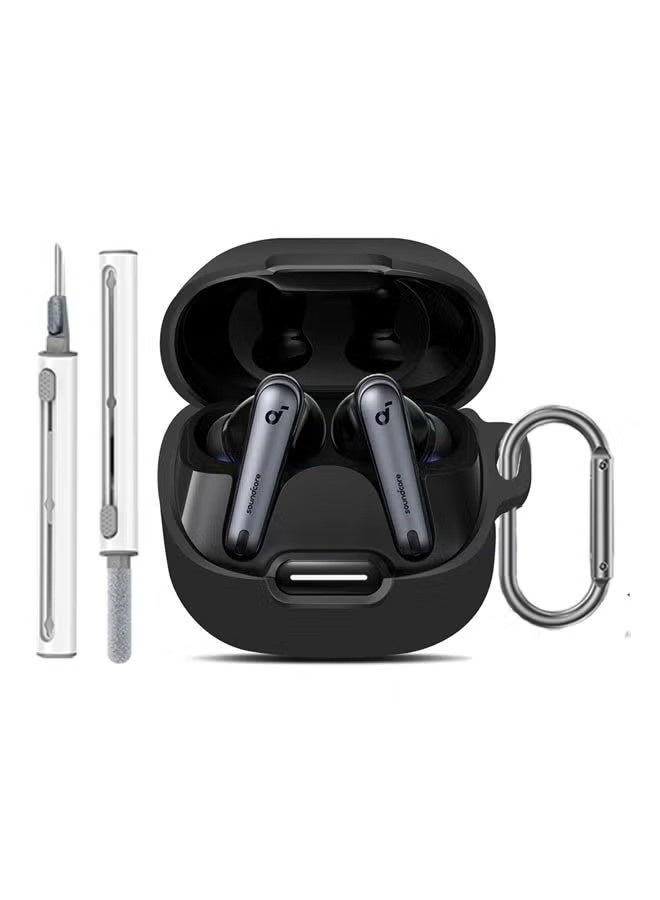 for Liberty 4 NC Case Cover with Cleaner Kit, Soft Silicone Protective Case for Anker Soundcore Liberty 4 NC Case for Women Men, Liberty 4 NC Case Accessories with Keychain - Image 1