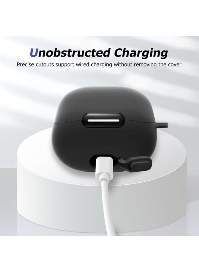 for Liberty 4 NC Case Cover with Cleaner Kit, Soft Silicone Protective Case for Anker Soundcore Liberty 4 NC Case for Women Men, Liberty 4 NC Case Accessories with Keychain - Image 3