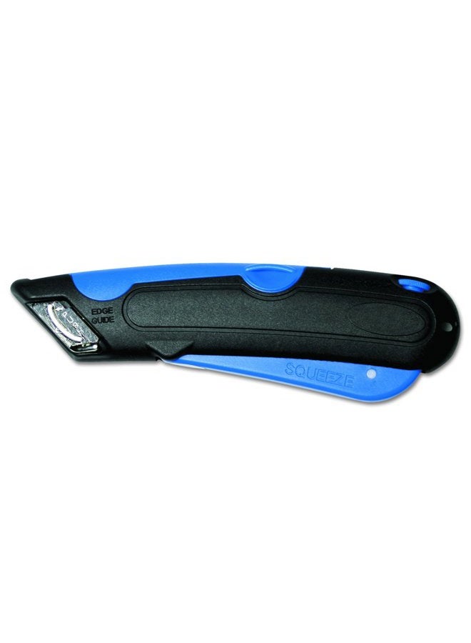 COSCO 091508 Easycut Cutter Knife w/Self-Retracting Safety-Tipped Blade, Black/Blue - Image 2