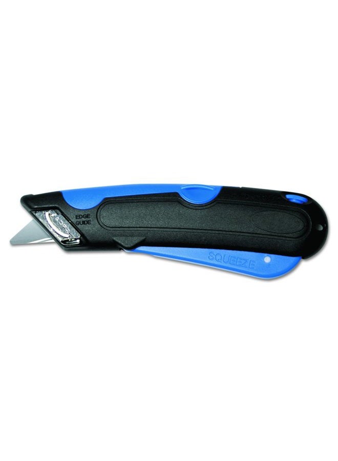COSCO 091508 Easycut Cutter Knife w/Self-Retracting Safety-Tipped Blade, Black/Blue - Image 1