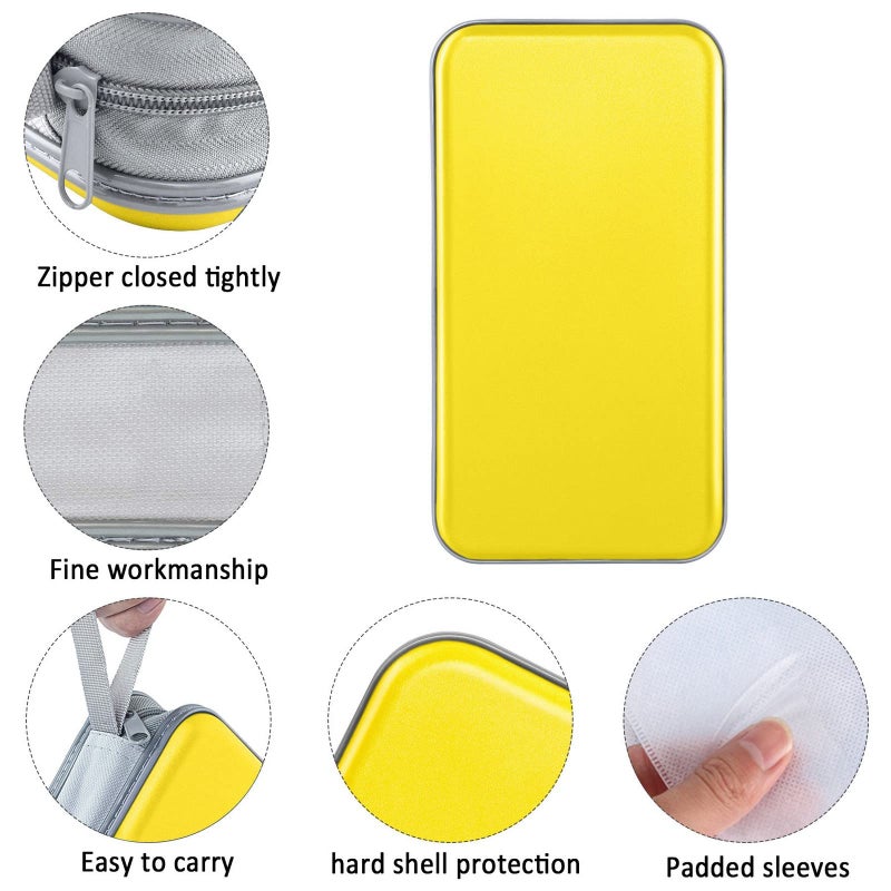 Siveit CD Case Holder, 80 Capacity CD/DVD Case Holders Wallet Hard Plastic CD DVD Disc Cases Storage Binder for Car Home Office Travel (Yellow) - Image 2