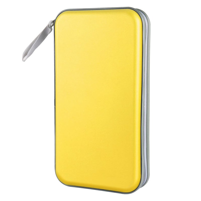Siveit CD Case Holder, 80 Capacity CD/DVD Case Holders Wallet Hard Plastic CD DVD Disc Cases Storage Binder for Car Home Office Travel (Yellow) - Image 1