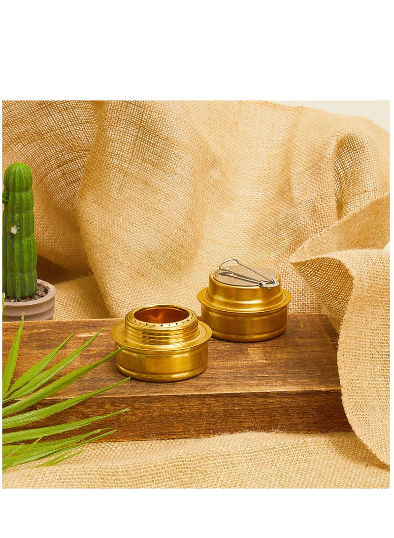 كابتن تيك Brass Camping Stove Set with Fuel Storage and Temperature Control for Outdoor Cooking, 2 Pieces - Image 5