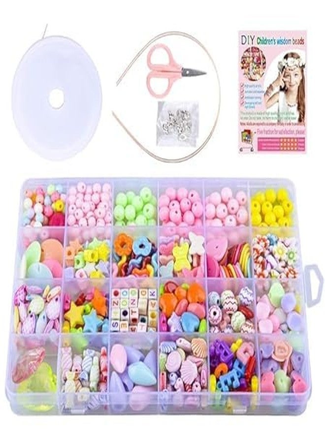 MAGHROLA Jewelery Making Kit DIY 24 Different Colorful Pop Beads Set Creative Handmade Gifts Acrylic Lacing Stringing Necklace Bracelet Crafts for Kids Girl Favor [Multicolor] - Image 1