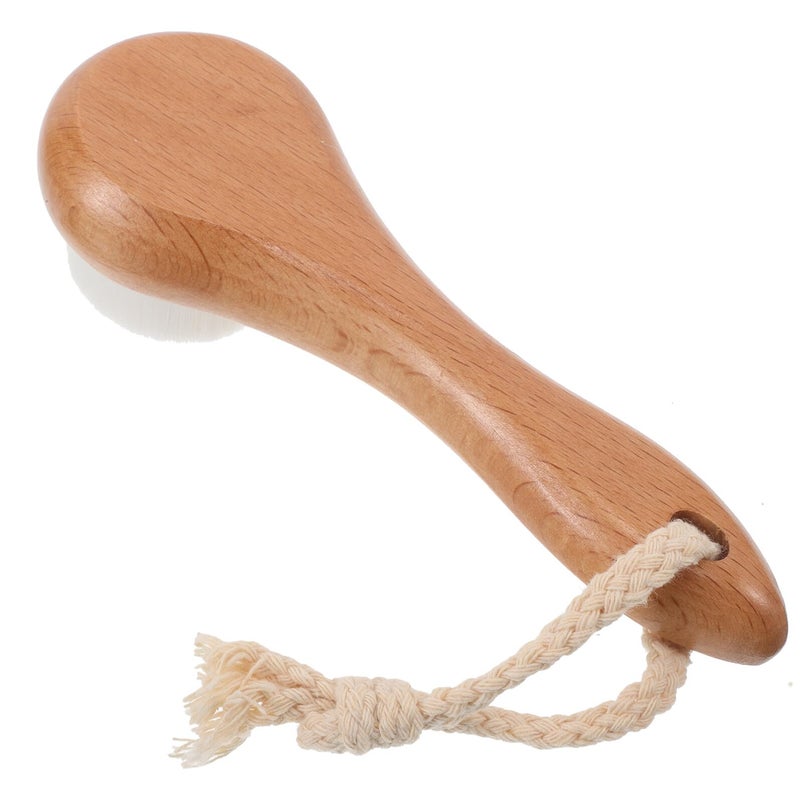 White Long Handle Facial Cleansing Brush Soft Nano Bristles For Deep Pore Cleansing Makeup Removal - Image 2