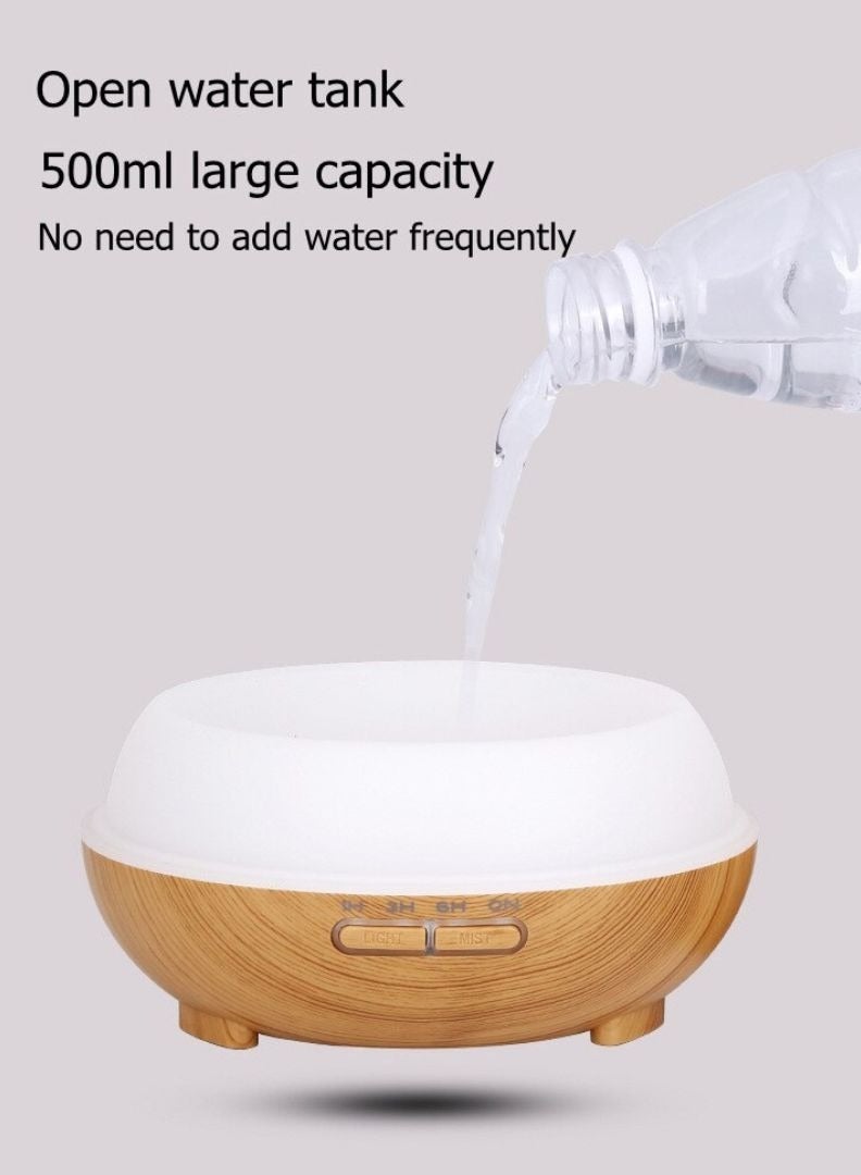 ناشر زيت عطري للعلاج بالروائح مرطب هواء كهربائي بالموجات فوق الصوتية مع ضوء LED وجهاز تحكم عن بعد 500 مللي - Image 2