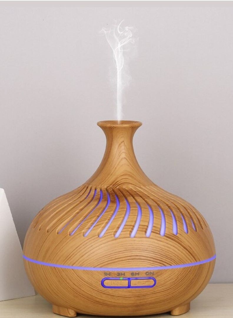 ناشر زيت عطري للعلاج بالروائح مرطب هواء كهربائي بالموجات فوق الصوتية مع ضوء LED وجهاز تحكم عن بعد 500 مللي - Image 1